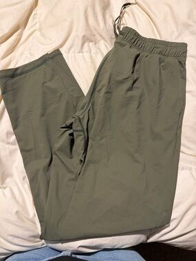 Womens Olive Drawstring Casual Pants
